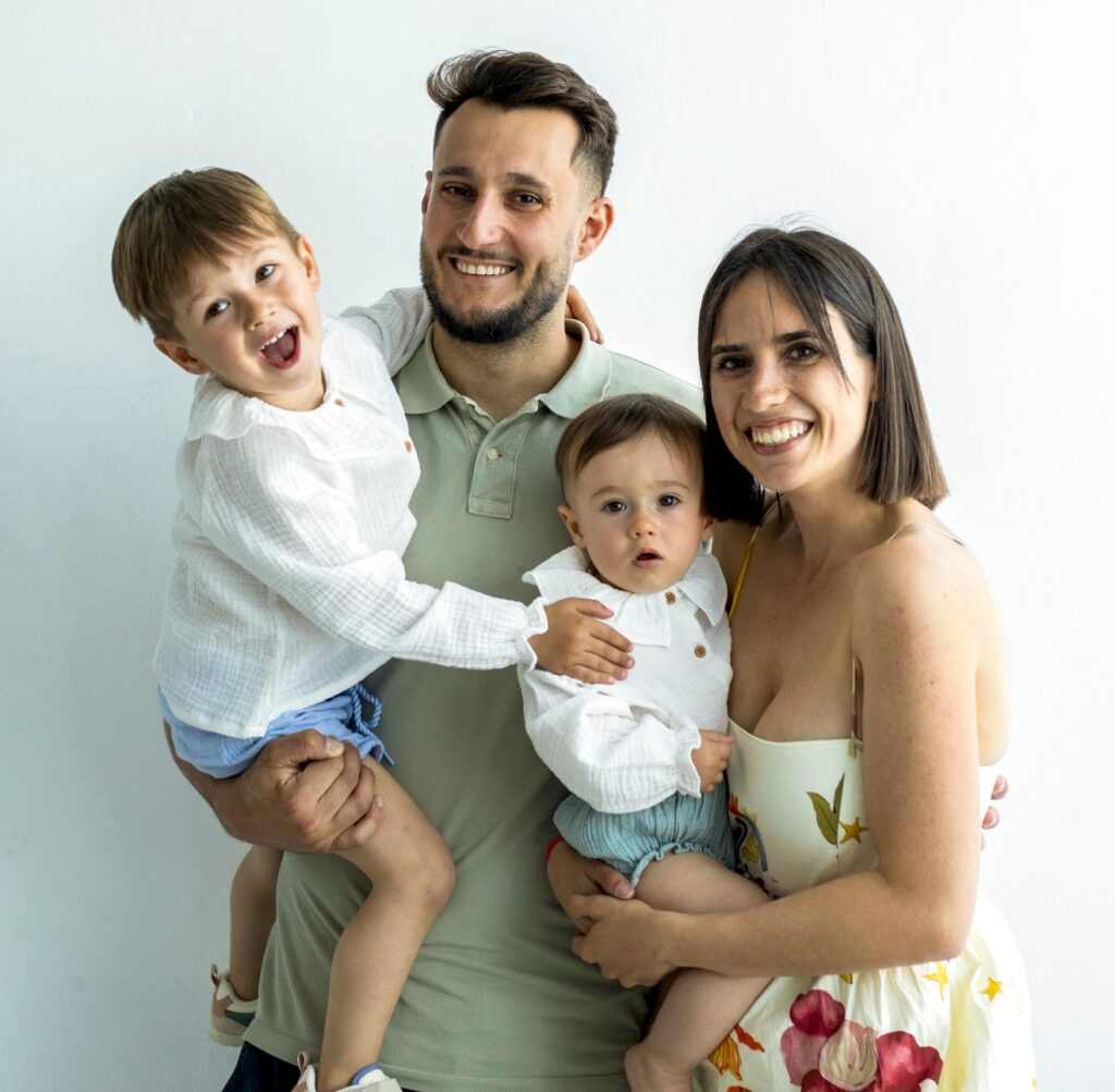 familia en una sesión de fotos familiar